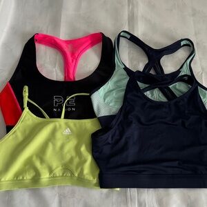 Adidas, PE Nation, championWomen's Sports Bra Set - Black, Pink, Yellow, Green